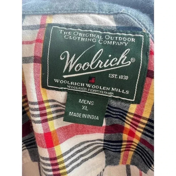 Woolrich short sleeve button up shirt plaid extra large - Picture 7 of 7